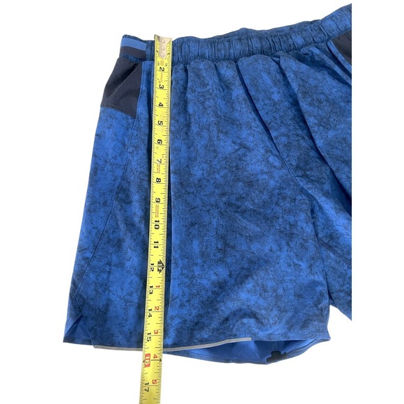 Lululemon Surge Lined Short 6" Gravel Dust Symphony Blue True Navy Sz M Gym - Picture 14 of 16